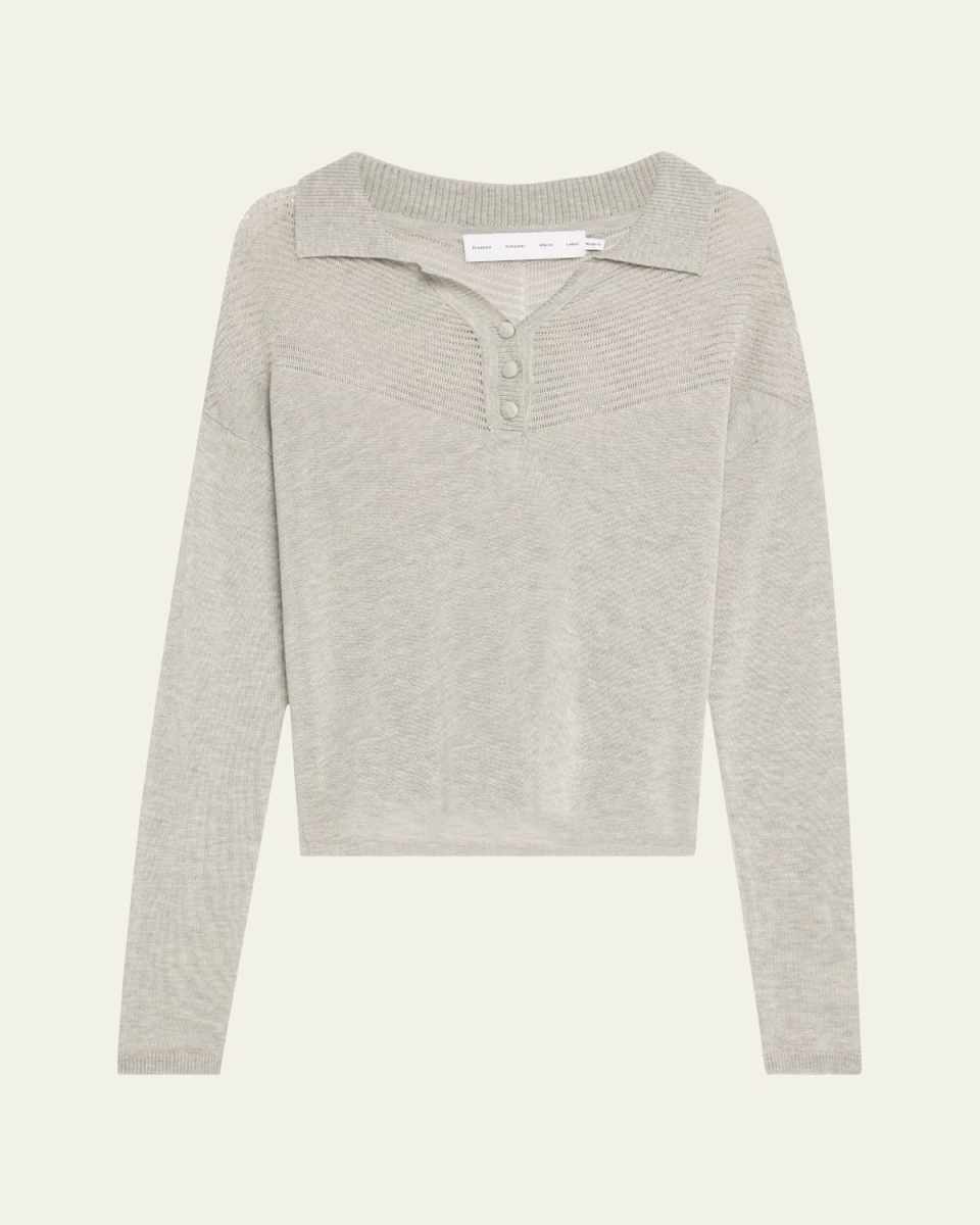 Nell Lightweight Cashmere Polo Sweater